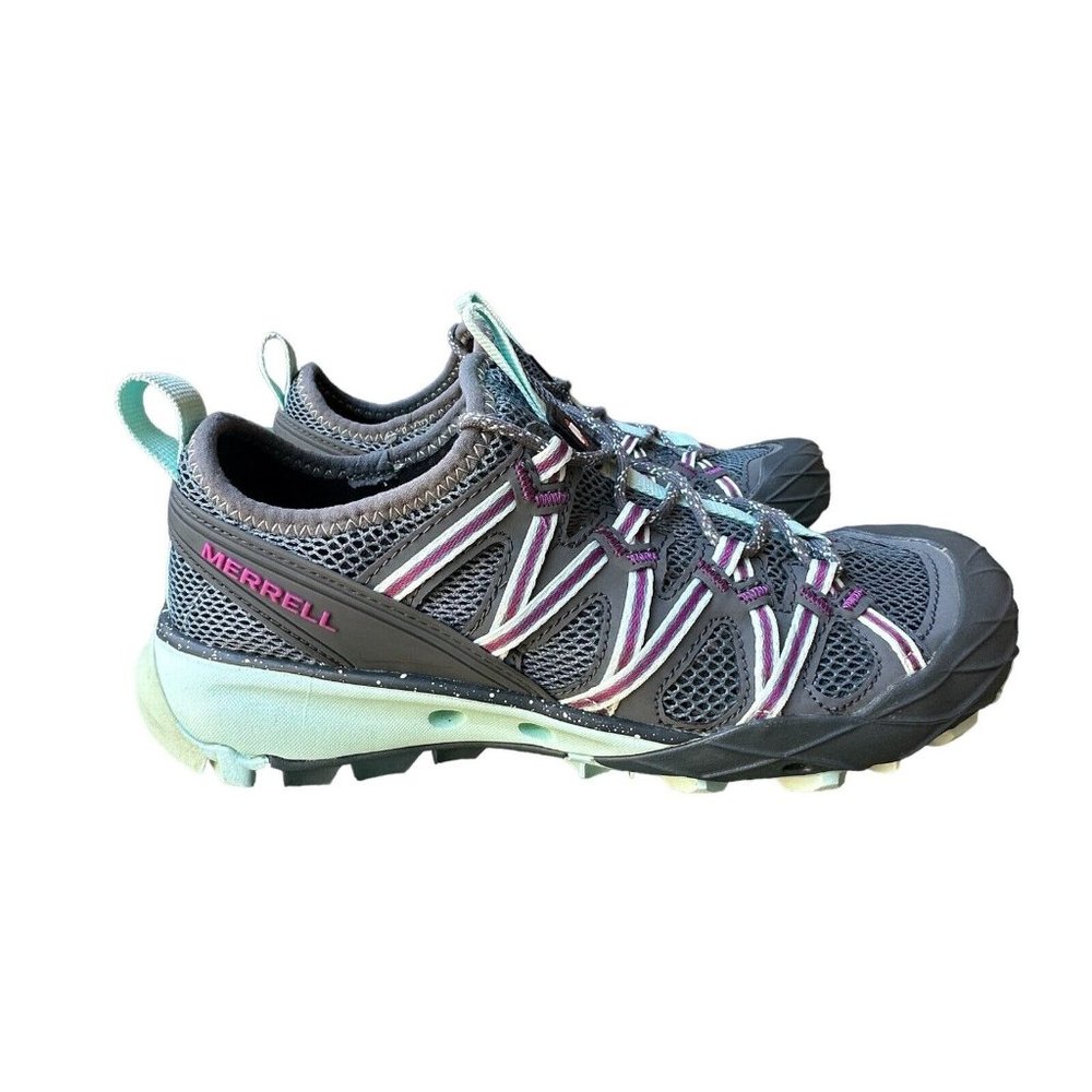 Merrell Shoes Choprock Blue Smoke Outdoor Comfort Hiking Shoes Women' s 6 NWOT - Picture 2 of 15